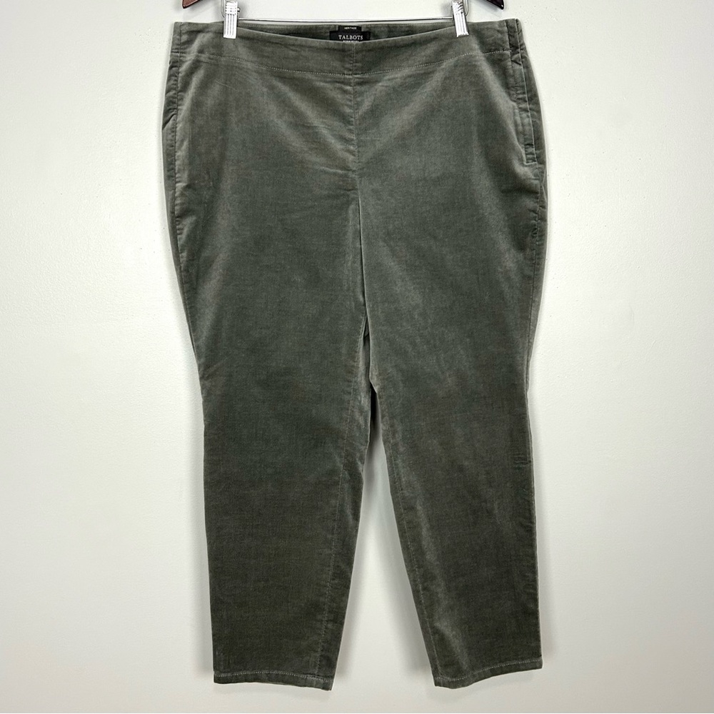 Talbots Heritage Velveteen Ankle Pants Women’s Size 18W Petite Side Zip Classic